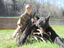 Taylors bear, shot from treestand with her grandmother